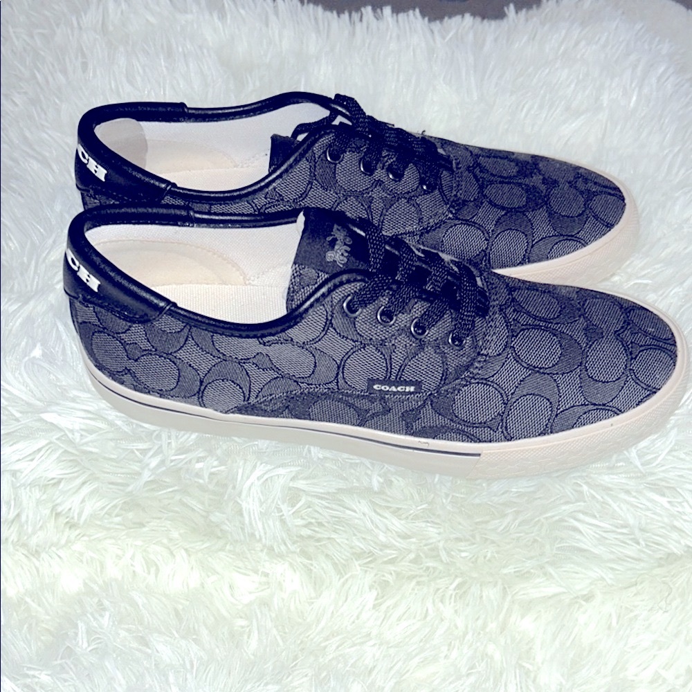 Coach Black and Tan Monogram Sneakers - Picture 5 of 13